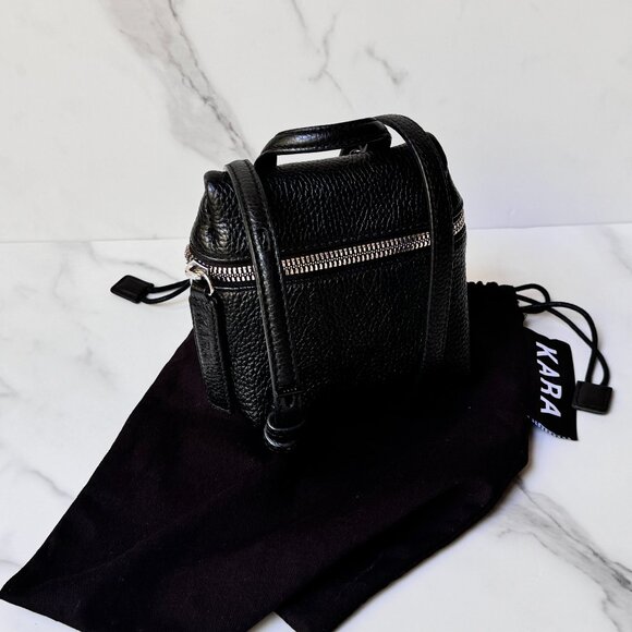 Pre-Owned KARA Mini Backpack, Black Pebbled Leather Dust Bag Excellent Condition - Picture 1 of 14